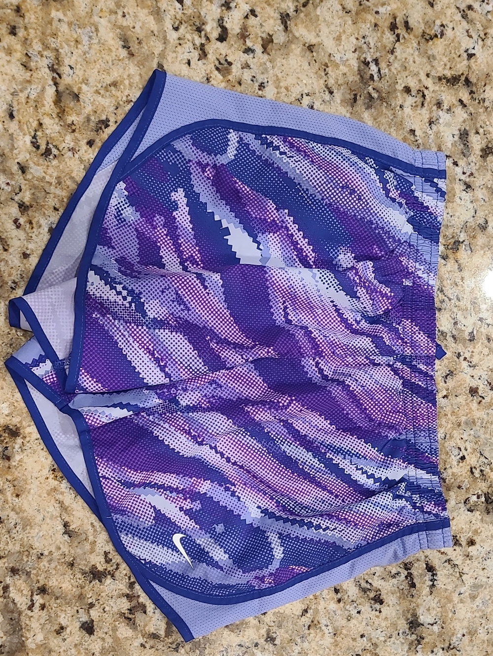 Nike Girls Purple & Lilac Printed Athletic Shorts
